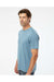 SoftShirts 400 Mens Organic Short Sleeve Crewneck T-Shirt Slate Blue Model Side