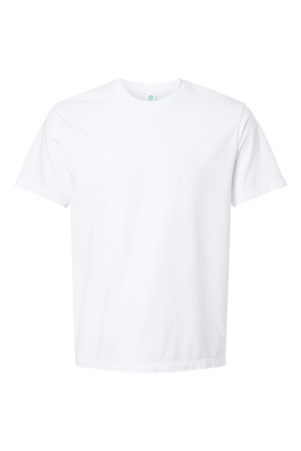 SoftShirts 400 Mens Organic Short Sleeve Crewneck T-Shirt White Flat Front