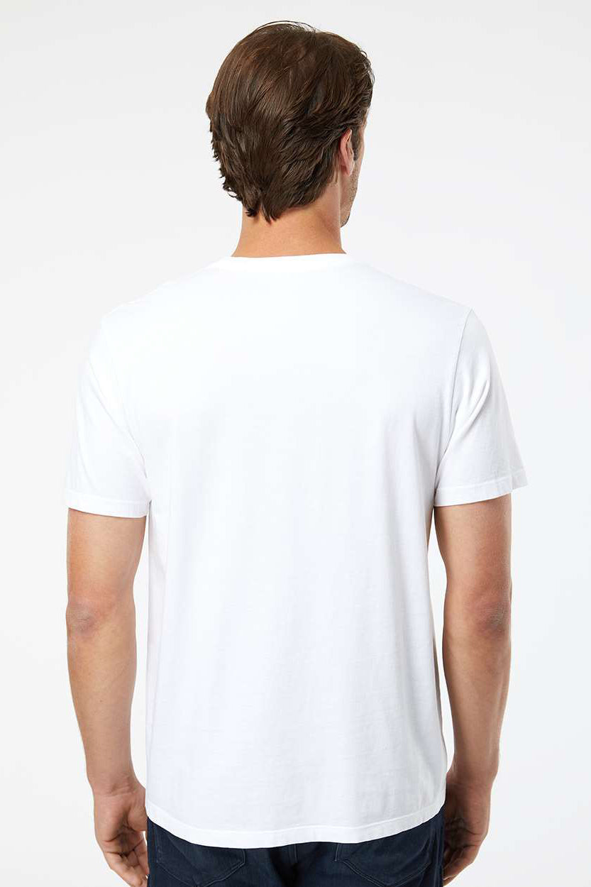 SoftShirts 400 Mens Organic Short Sleeve Crewneck T-Shirt White Model Back