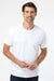 SoftShirts 400 Mens Organic Short Sleeve Crewneck T-Shirt White Model Front