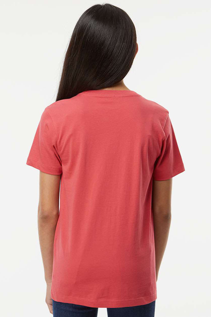 SoftShirts 402 Youth Organic Short Sleeve Crewneck T-Shirt Brick Model Back