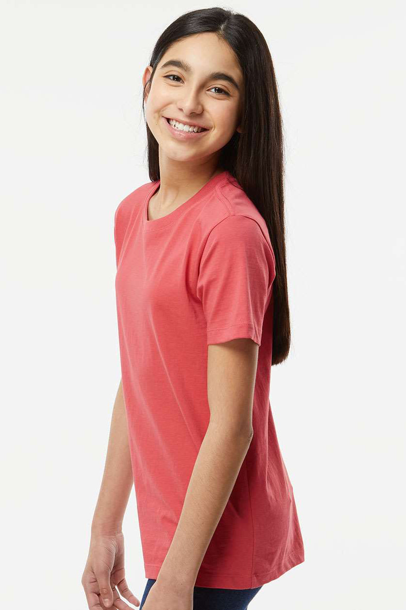 SoftShirts 402 Youth Organic Short Sleeve Crewneck T-Shirt Brick Model Side