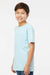 SoftShirts 402 Youth Organic Short Sleeve Crewneck T-Shirt Chambray Blue Model Side