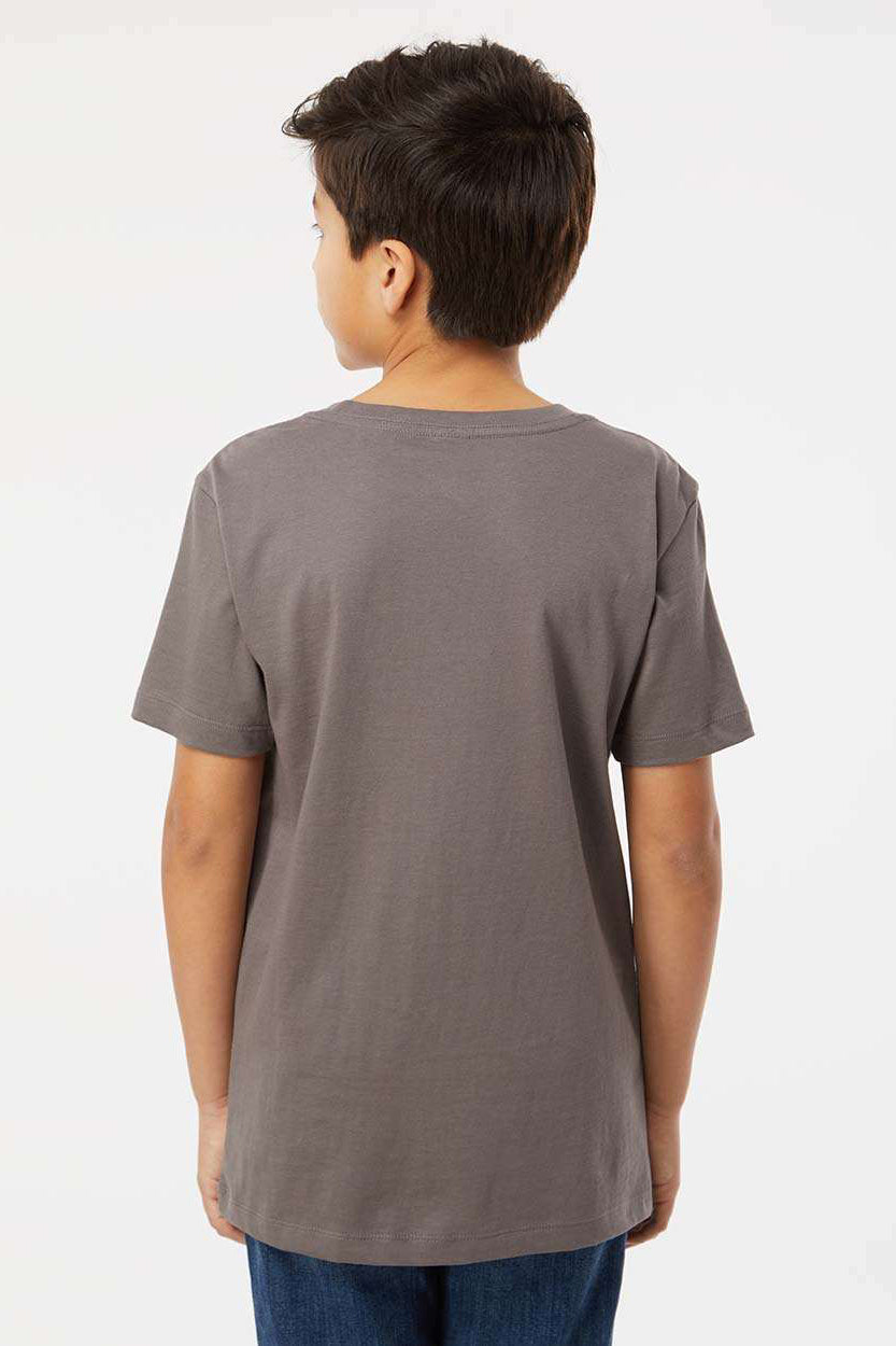 SoftShirts 402 Youth Organic Short Sleeve Crewneck T-Shirt Graphite Grey Model Back