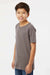 SoftShirts 402 Youth Organic Short Sleeve Crewneck T-Shirt Graphite Grey Model Side