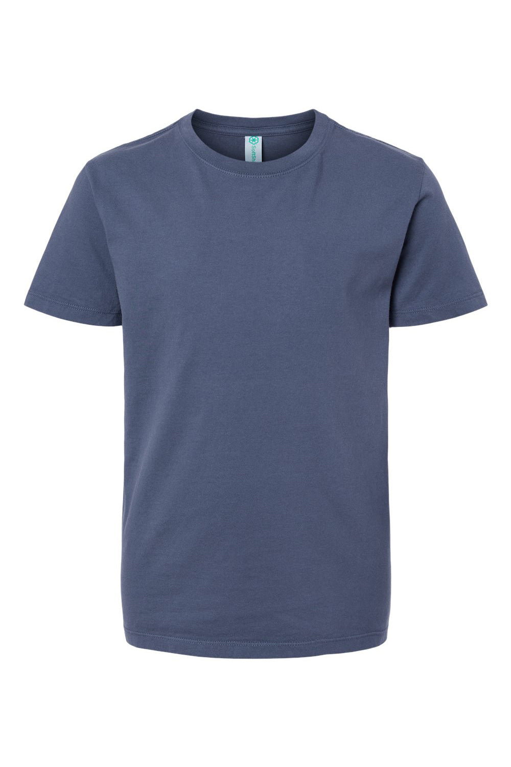 SoftShirts 402 Youth Organic Short Sleeve Crewneck T-Shirt Navy Blue Flat Front