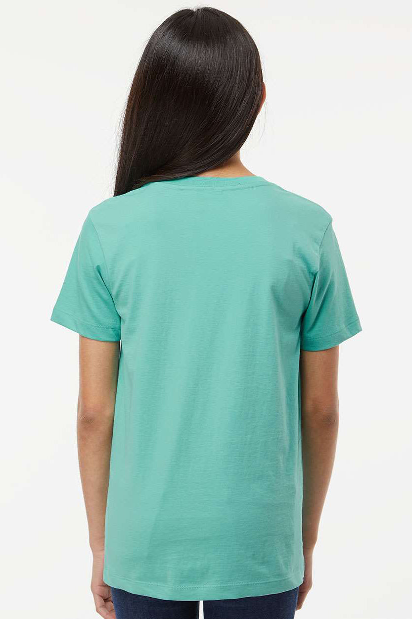 SoftShirts 402 Youth Organic Short Sleeve Crewneck T-Shirt Seafoam Green Model Back