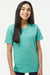 SoftShirts 402 Youth Organic Short Sleeve Crewneck T-Shirt Seafoam Green Model Front