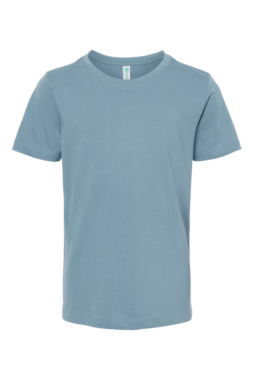 SoftShirts 402 Youth Organic Short Sleeve Crewneck T-Shirt Slate Blue Flat Front