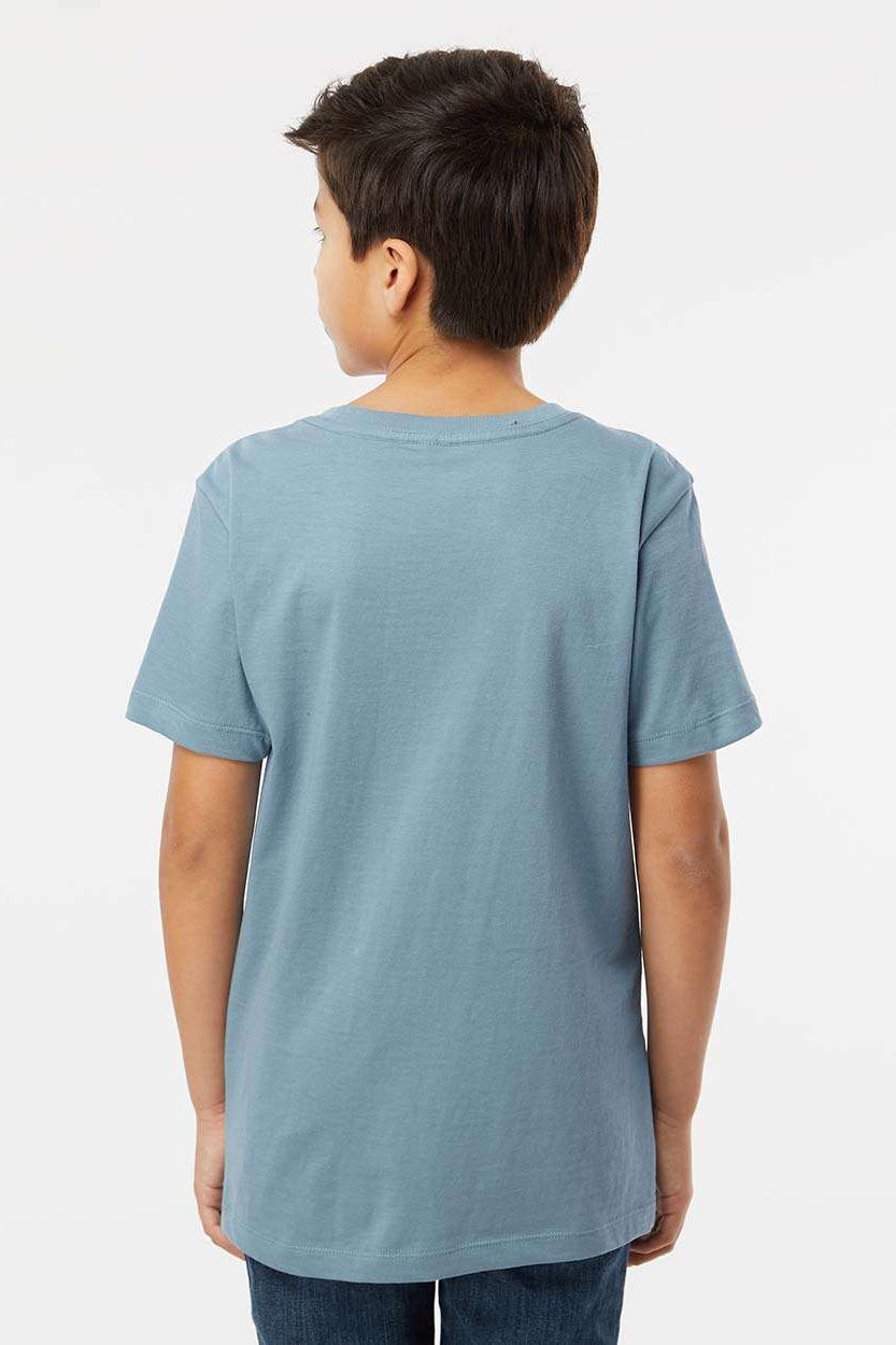 SoftShirts 402 Youth Organic Short Sleeve Crewneck T-Shirt Slate Blue Model Back
