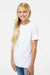 SoftShirts 402 Youth Organic Short Sleeve Crewneck T-Shirt White Model Side