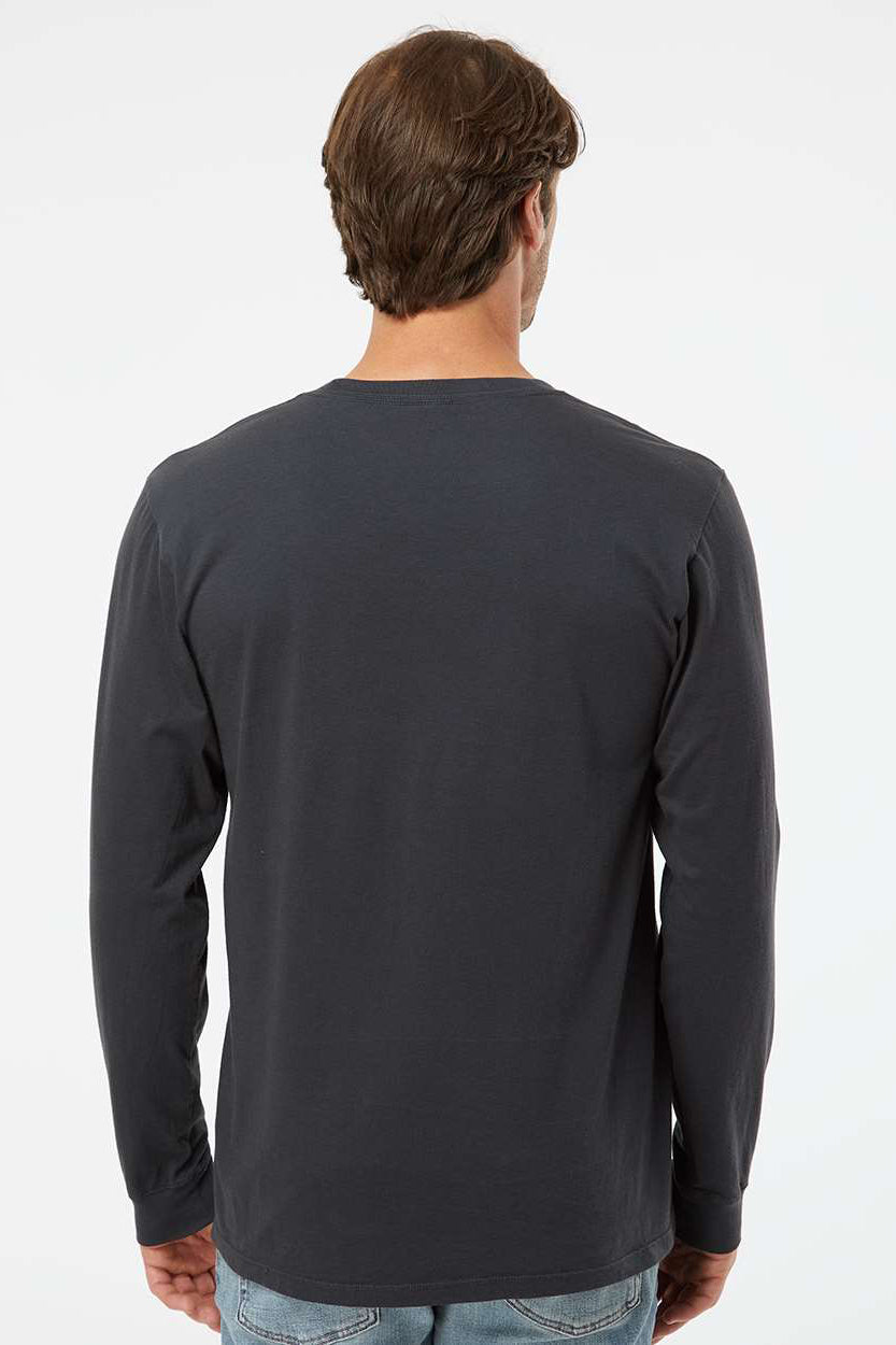 SoftShirts 420 Mens Organic Long Sleeve Crewneck T-Shirt Black Model Back