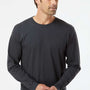 SoftShirts Mens Organic Long Sleeve Crewneck T-Shirt - Black
