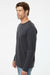 SoftShirts 420 Mens Organic Long Sleeve Crewneck T-Shirt Black Model Side