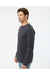 SoftShirts 420 Mens Organic Long Sleeve Crewneck T-Shirt Black Model Side