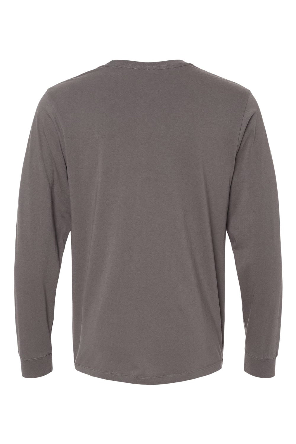 SoftShirts 420 Mens Organic Long Sleeve Crewneck T-Shirt Graphite Grey Flat Back