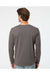 SoftShirts 420 Mens Organic Long Sleeve Crewneck T-Shirt Graphite Grey Model Back