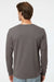 SoftShirts 420 Mens Organic Long Sleeve Crewneck T-Shirt Graphite Grey Model Back