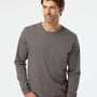SoftShirts Mens Organic Long Sleeve Crewneck T-Shirt - Graphite Grey - NEW