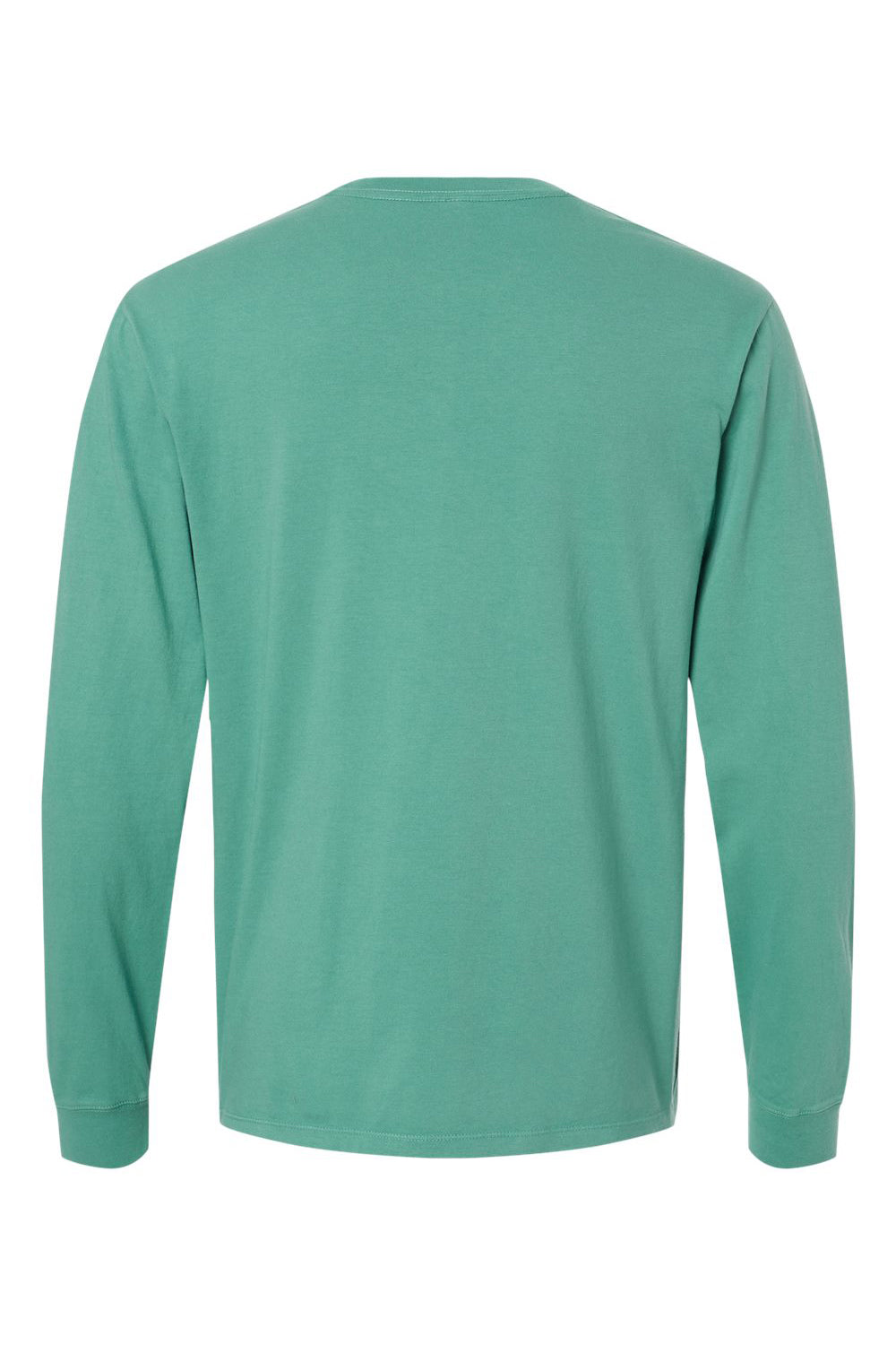 SoftShirts 420 Mens Organic Long Sleeve Crewneck T-Shirt Pine Green Flat Back