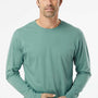 SoftShirts Mens Organic Long Sleeve Crewneck T-Shirt - Pine Green