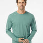 SoftShirts Mens Organic Long Sleeve Crewneck T-Shirt - Pine Green - NEW