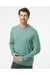 SoftShirts 420 Mens Organic Long Sleeve Crewneck T-Shirt Pine Green Model Side