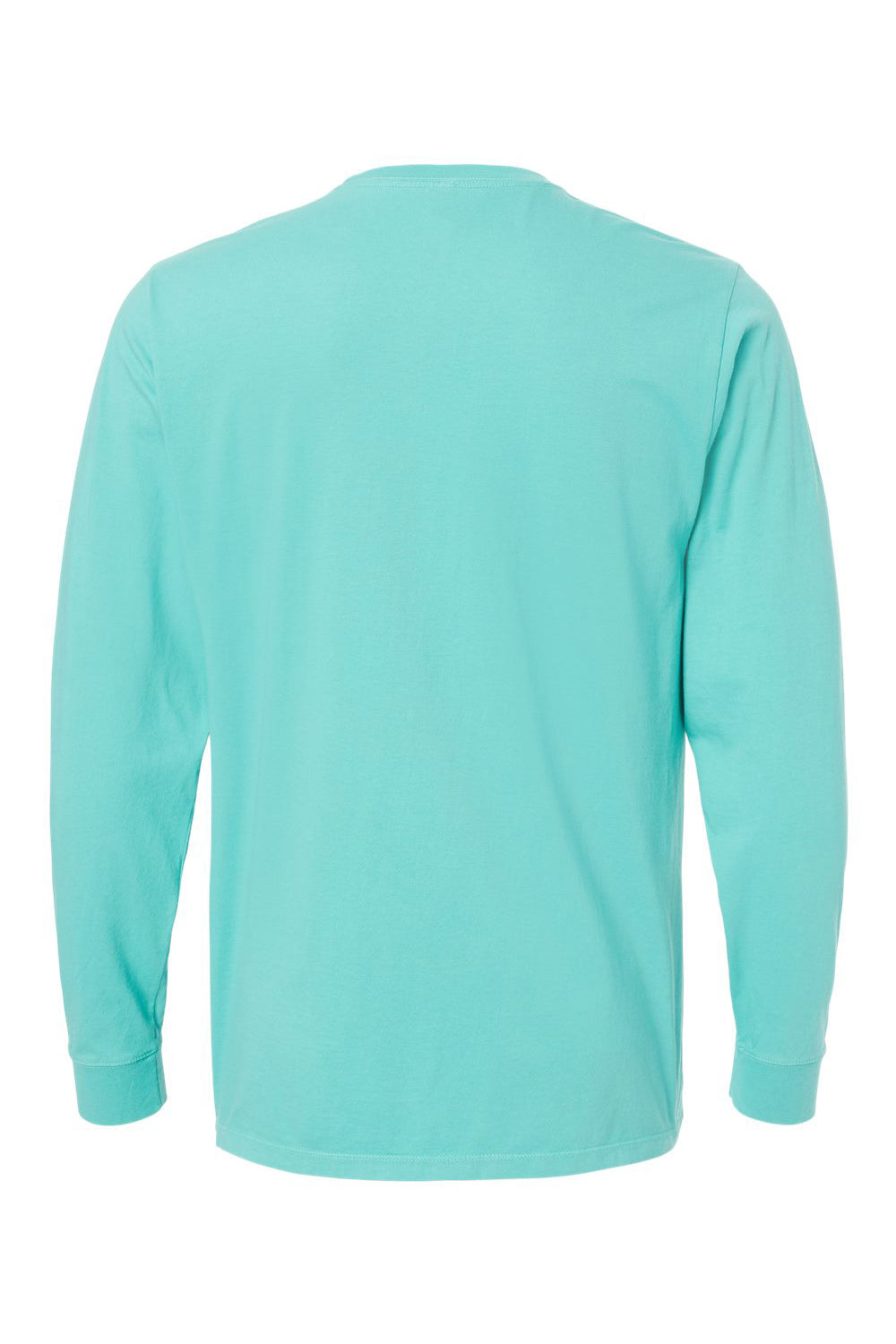 SoftShirts 420 Mens Organic Long Sleeve Crewneck T-Shirt Seaform Green Flat Back