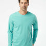 SoftShirts Mens Organic Long Sleeve Crewneck T-Shirt - Seafoam Green - NEW