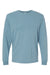 SoftShirts 420 Mens Organic Long Sleeve Crewneck T-Shirt Slate Blue Flat Front