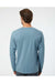 SoftShirts 420 Mens Organic Long Sleeve Crewneck T-Shirt Slate Blue Model Back