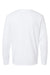 SoftShirts 420 Mens Organic Long Sleeve Crewneck T-Shirt White Flat Back