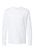 SoftShirts 420 Mens Organic Long Sleeve Crewneck T-Shirt White Flat Front