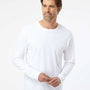 SoftShirts Mens Organic Long Sleeve Crewneck T-Shirt - White - NEW