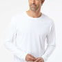SoftShirts Mens Organic Long Sleeve Crewneck T-Shirt - White