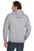Jerzees 993M/993MR Mens NuBlend Pill Resistant Fleece Full Zip Hooded Sweatshirt Hoodie w/ Pockets Heather Grey Model Back