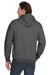 Jerzees 993M/993MR Mens NuBlend Pill Resistant Fleece Full Zip Hooded Sweatshirt Hoodie w/ Pockets Heather Black Model Back