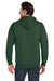 Jerzees 993M/993MR Mens NuBlend Pill Resistant Fleece Full Zip Hooded Sweatshirt Hoodie w/ Pockets Forest Green Model Back