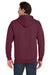 Jerzees 993M/993MR Mens NuBlend Pill Resistant Fleece Full Zip Hooded Sweatshirt Hoodie w/ Pockets Maroon Model Back