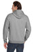 Jerzees 993M/993MR Mens NuBlend Pill Resistant Fleece Full Zip Hooded Sweatshirt Hoodie w/ Pockets Oxford Grey Model Back