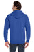 Jerzees 993M/993MR Mens NuBlend Pill Resistant Fleece Full Zip Hooded Sweatshirt Hoodie w/ Pockets Royal Blue Model Back