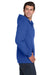 Jerzees 993M/993MR Mens NuBlend Pill Resistant Fleece Full Zip Hooded Sweatshirt Hoodie w/ Pockets Royal Blue Model Side