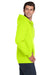 Jerzees 993M/993MR Mens NuBlend Pill Resistant Fleece Full Zip Hooded Sweatshirt Hoodie w/ Pockets Safety Green Model Side