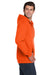 Jerzees 993M/993MR Mens NuBlend Pill Resistant Fleece Full Zip Hooded Sweatshirt Hoodie w/ Pockets Safety Orange Model Side