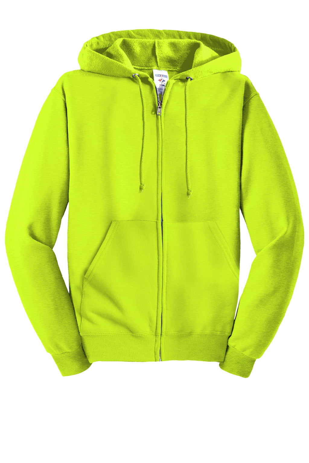 Jerzees 993M/993MR Mens NuBlend Pill Resistant Fleece Full Zip Hooded Sweatshirt Hoodie w/ Pockets Safety Green Flat Front