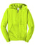 Jerzees 993M/993MR Mens NuBlend Pill Resistant Fleece Full Zip Hooded Sweatshirt Hoodie w/ Pockets Safety Green Flat Front