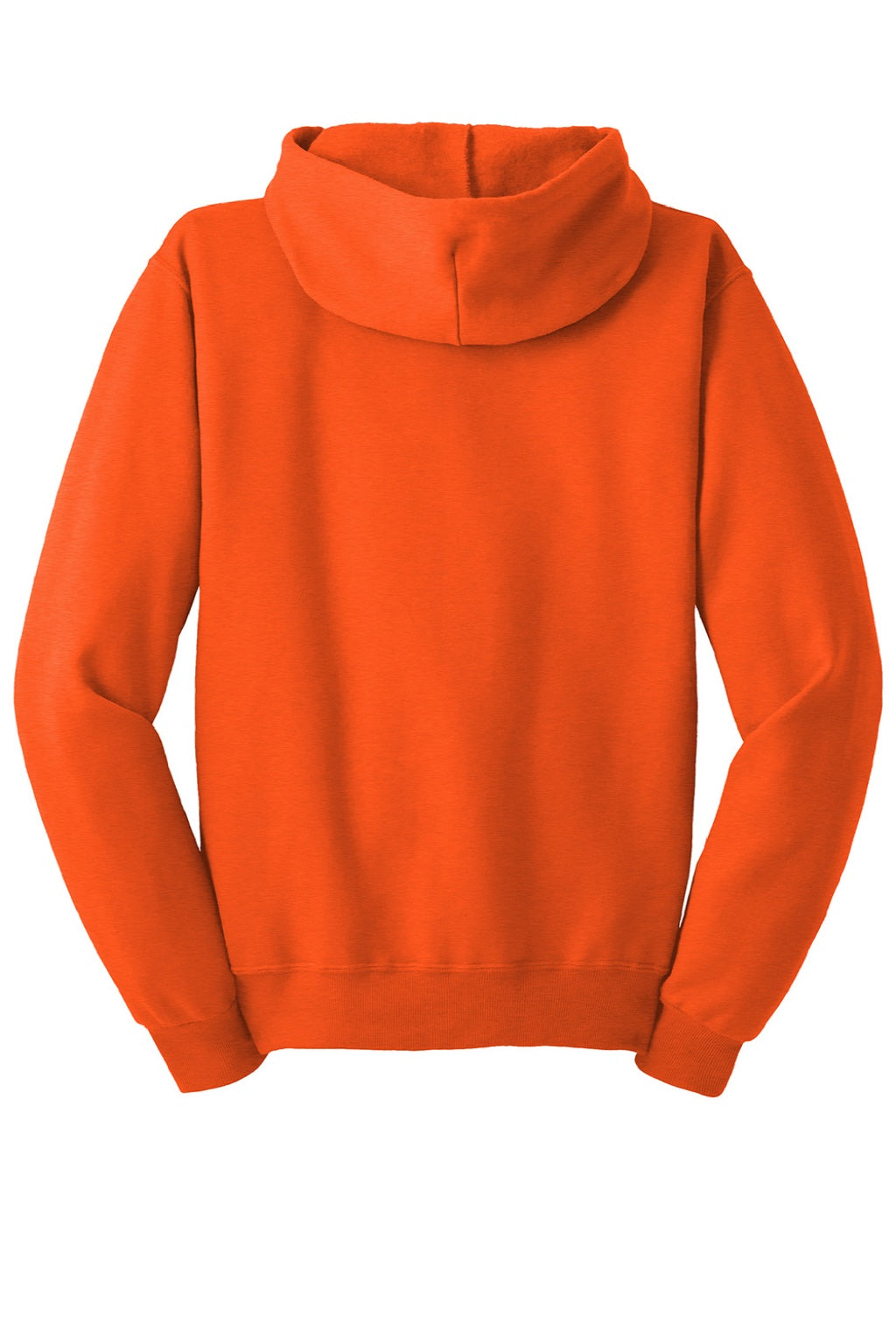 Jerzees 993M/993MR Mens NuBlend Pill Resistant Fleece Full Zip Hooded Sweatshirt Hoodie w/ Pockets Safety Orange Flat Back