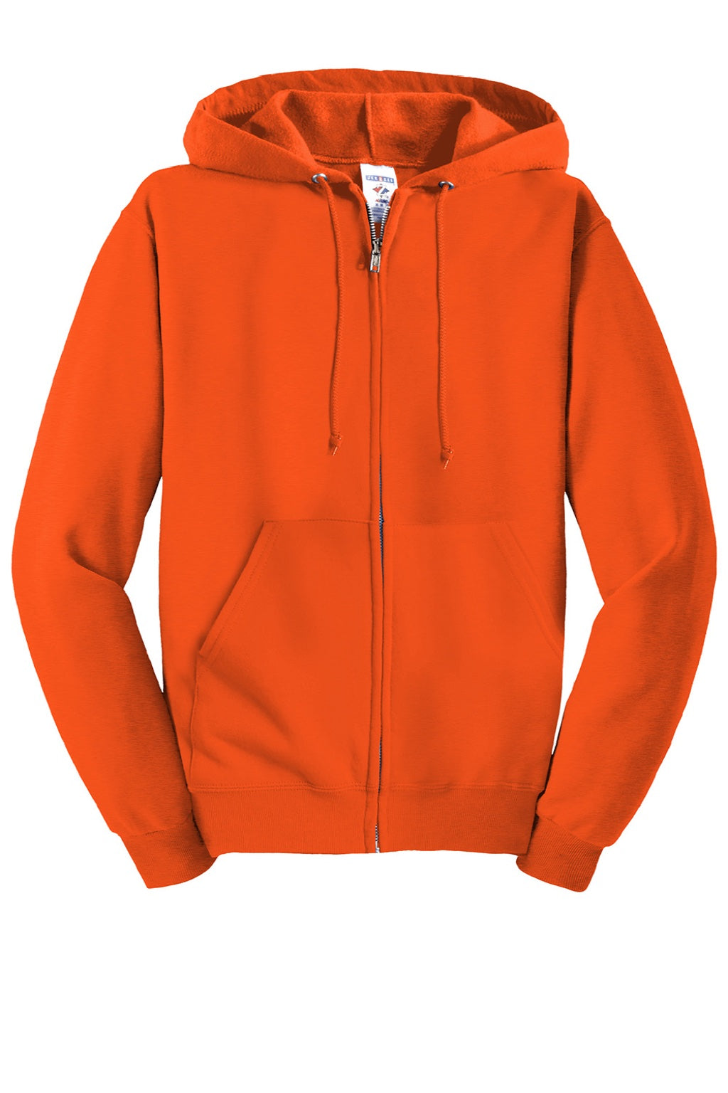 Jerzees 993M/993MR Mens NuBlend Pill Resistant Fleece Full Zip Hooded Sweatshirt Hoodie w/ Pockets Safety Orange Flat Front