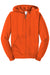 Jerzees 993M/993MR Mens NuBlend Pill Resistant Fleece Full Zip Hooded Sweatshirt Hoodie w/ Pockets Safety Orange Flat Front