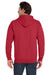Jerzees 993M/993MR Mens NuBlend Pill Resistant Fleece Full Zip Hooded Sweatshirt Hoodie w/ Pockets True Red Model Back